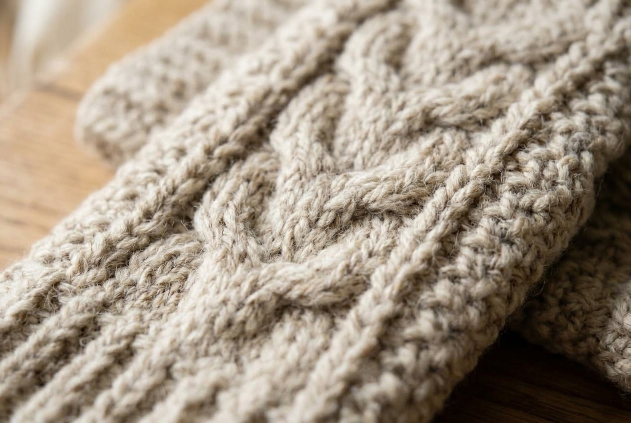 Macro texture of yarn over slip stitch crochet ribbing