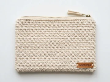 moss stitch zipper pouch free crochet pattern