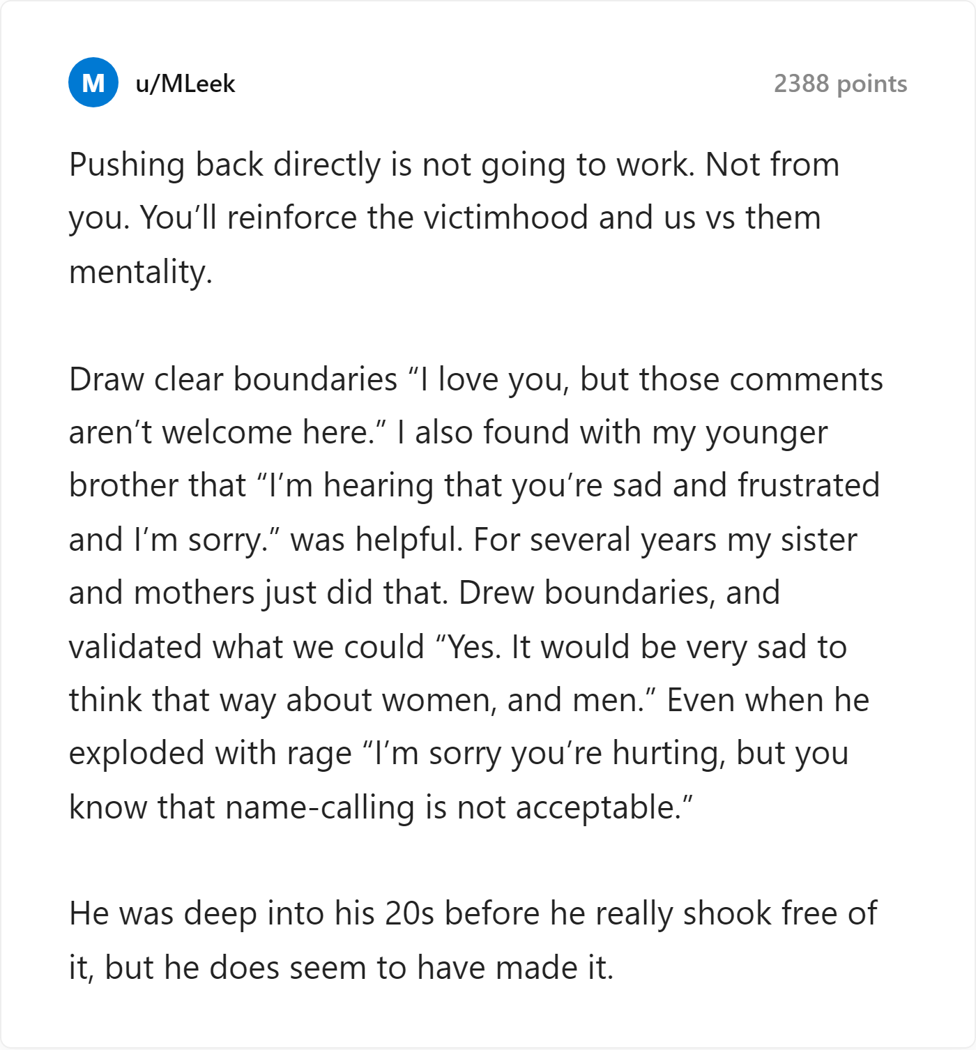 Reddit Comment