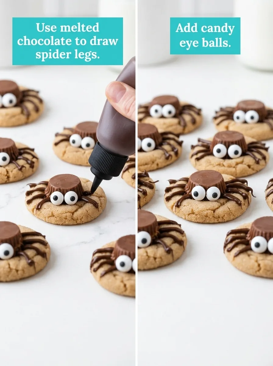Peanut Butter Spider Cookies: Spooky Halloween Treats