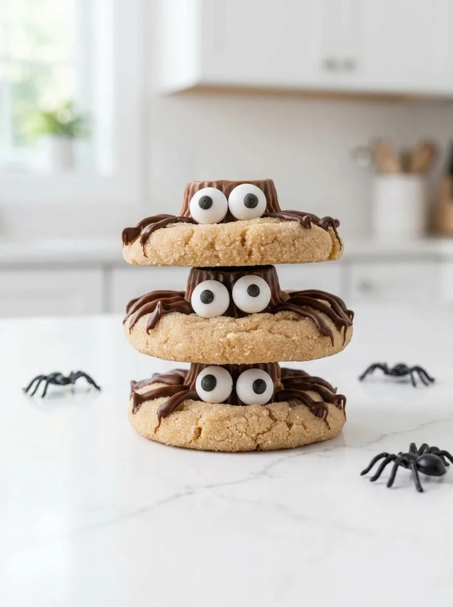 Peanut Butter Spider Cookies: Spooky Halloween Treats