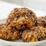quick banana oat and nut butter breakfast cookies