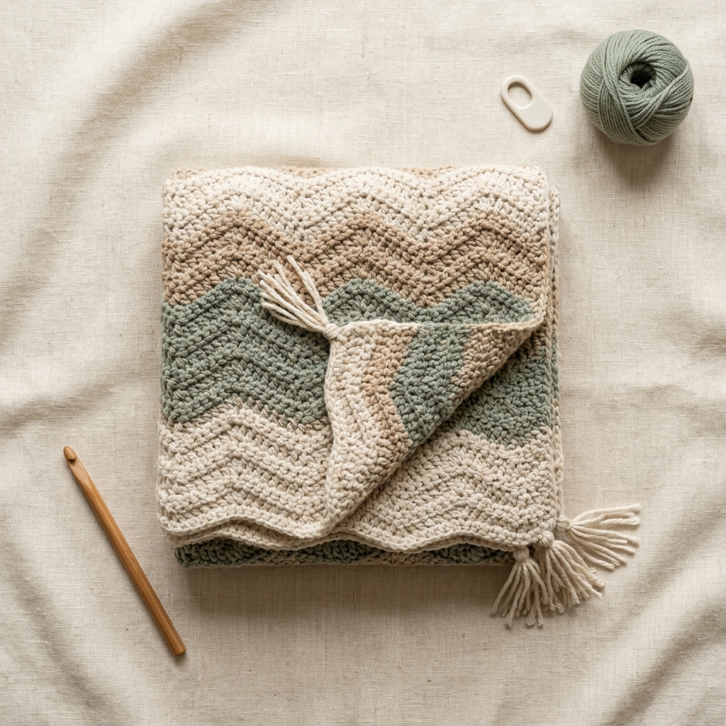Riverbed blanket flatlay