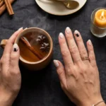 spooky black cat ghost nail art ideas