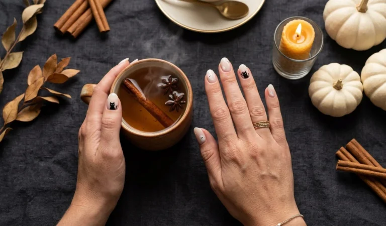 20+ Spooky Black Cat & Ghost Nail Art Ideas for October