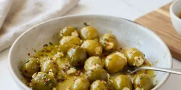 warm feta stuffed olives