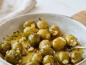warm feta stuffed olives