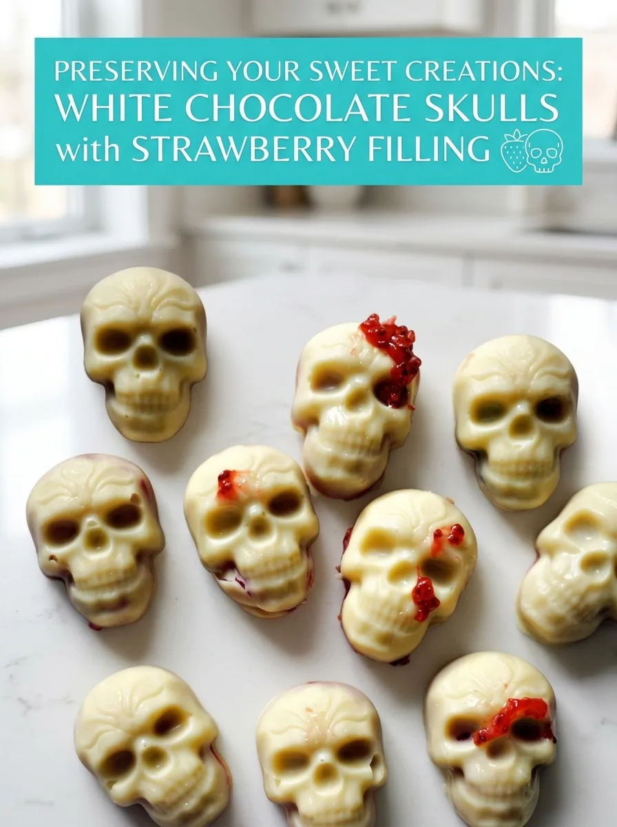 White Chocolate Skulls with Strawberry Filling - Delightful Treats