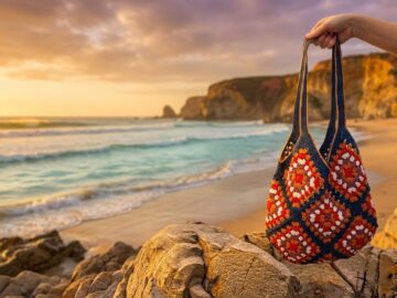 Granny square tote bag free crochet pattern featured hero